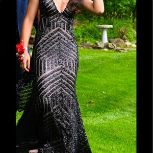 PROM DRESS- Black sequin JOVANI prom dress